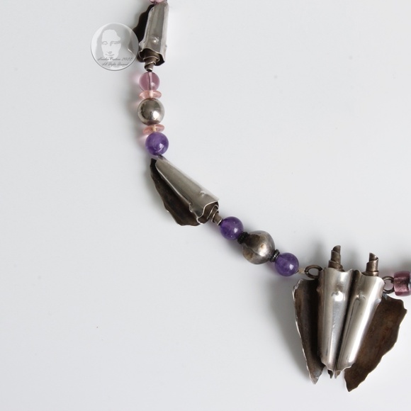 Vintage Necklace Semi Precious Stones Sterling Jeremy & Carrie Gicker 1980s HTF - Picture 5 of 13